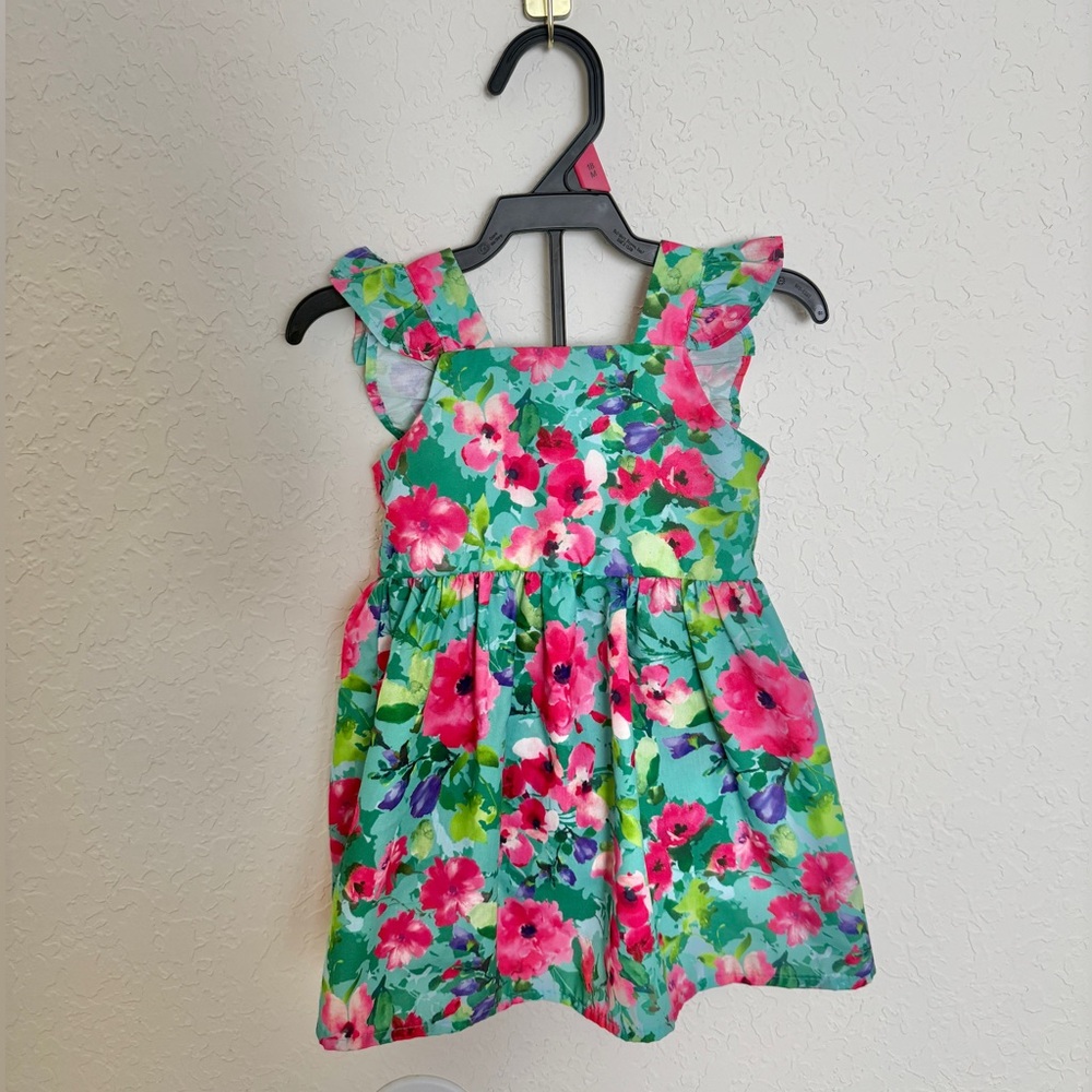 Counting Daisies Floral Ruffle Dress + Diaper Cover Set (12M)